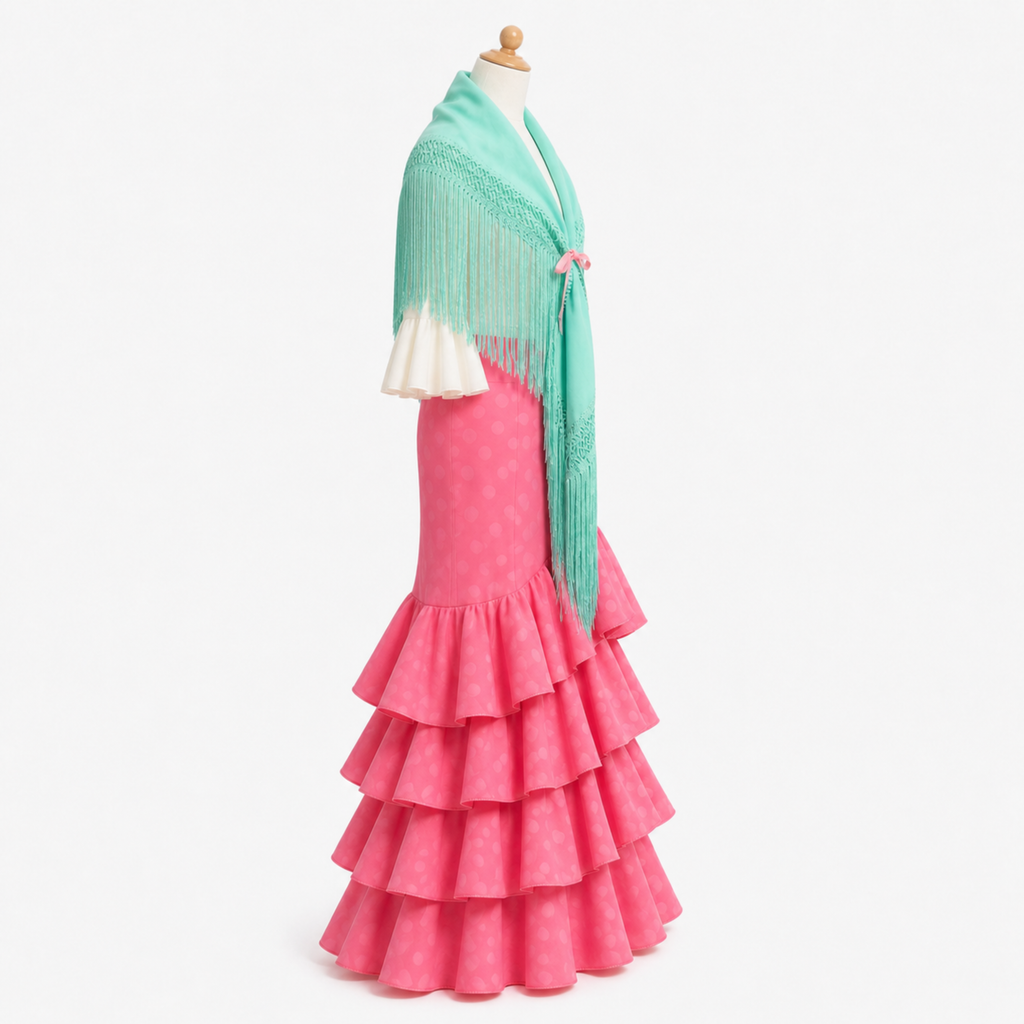 Falda flamenca rosa