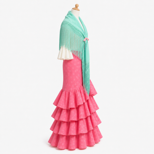Falda flamenca rosa