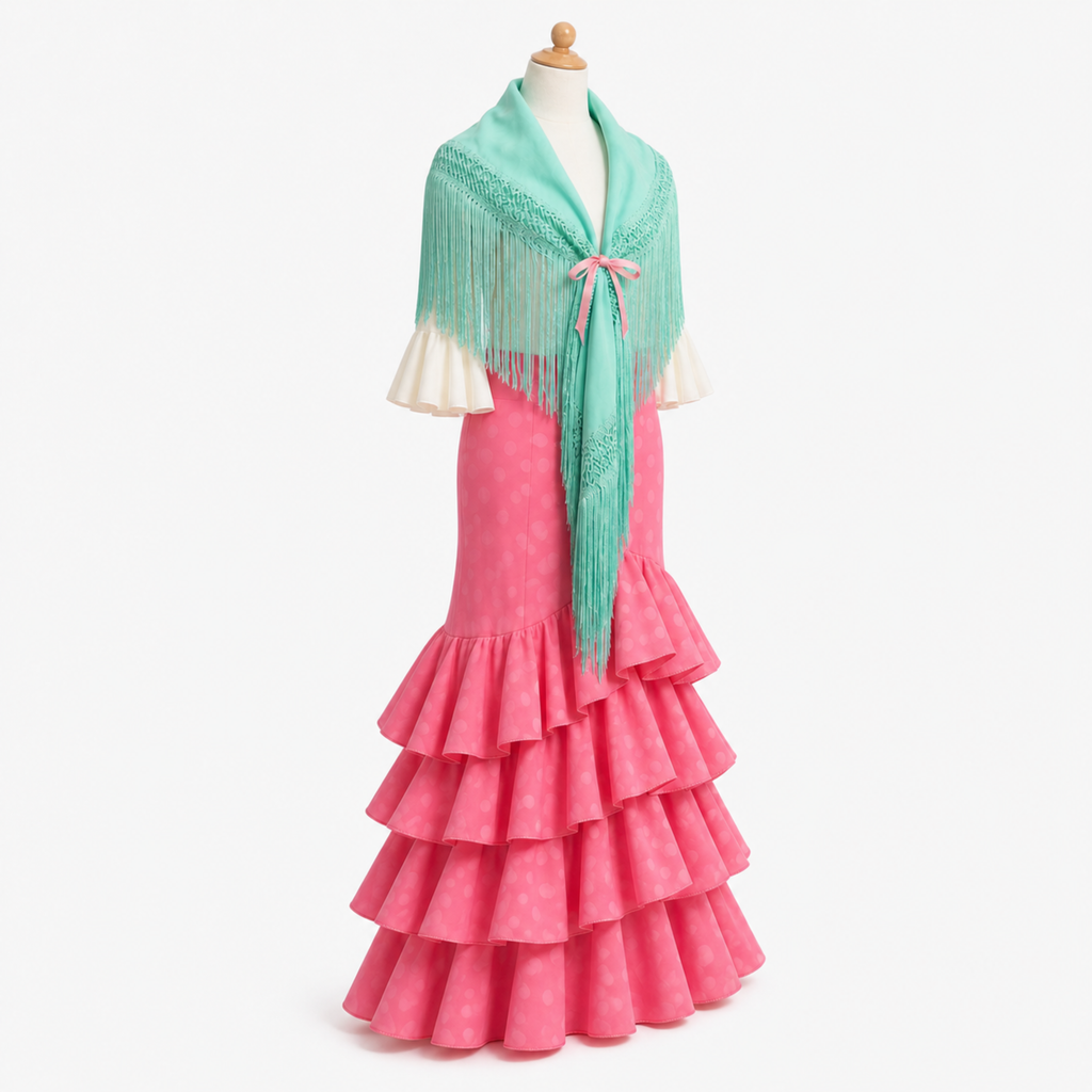 Falda flamenca rosa