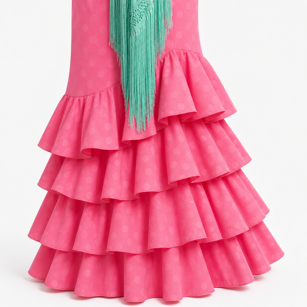 Falda flamenca rosa